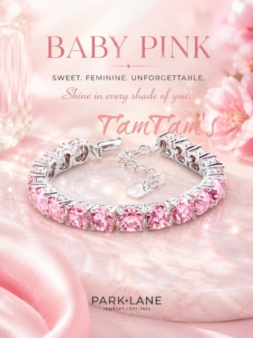 Park Lane Baby Pink Impression Tennis Bracelet